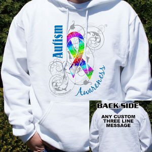 Personalized Autism Ribbon Awareness Hooded Sweatshirt